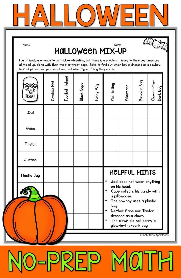 Color Math Picture Haloween Worksheet Free