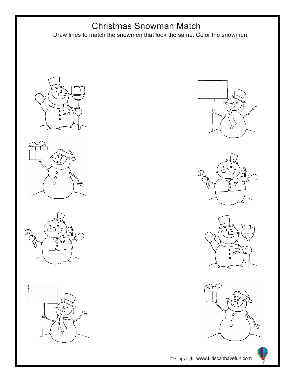 Christmas Matching Worksheets Printables AlphabetWorksheetsFree