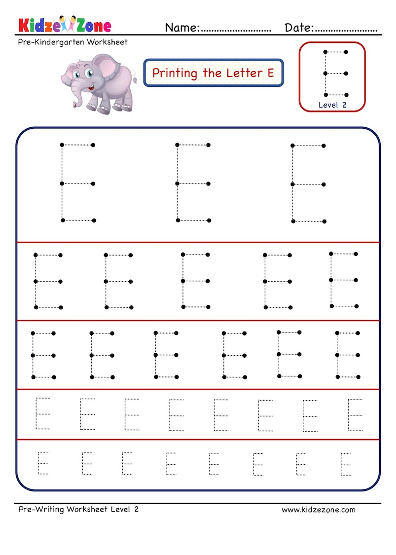 Letter E Tracing Worksheets Preschool AlphabetWorksheetsFree