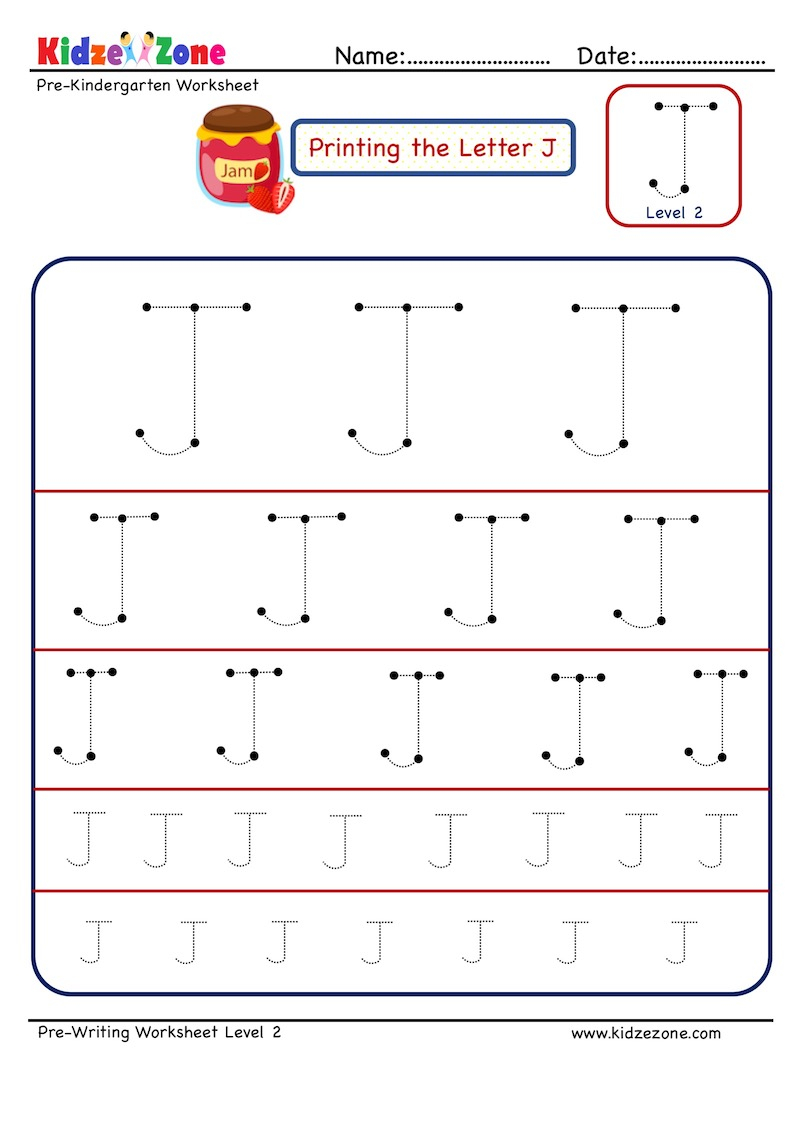 Preschool Letter Tracing Worksheet - Letter J Different pertaining to Tracing Letter J