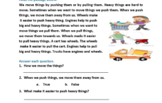 Pushing And Pulling Second Grade Reading Worksheets Elad