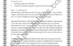 Reading Comprehension On Halloween - Esl Worksheetmj_Ay2002