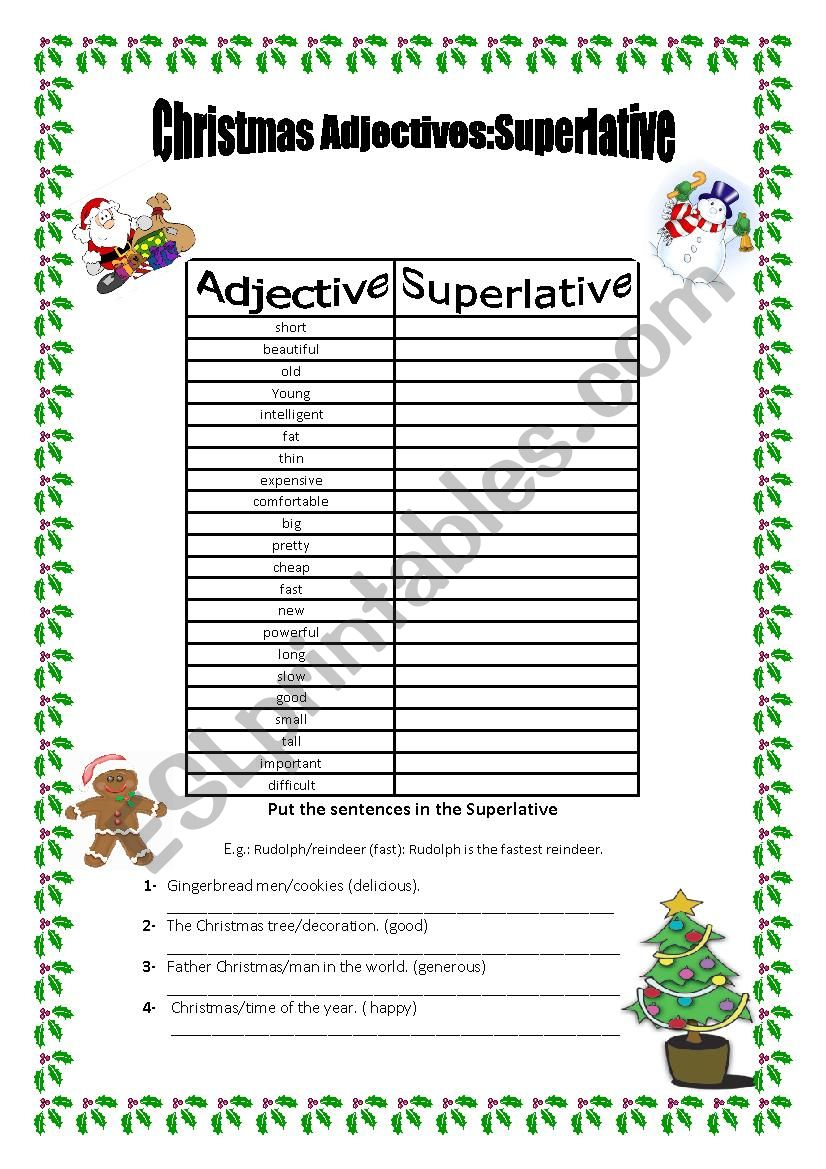 Christmas Adjectives Worksheet Pdf AlphabetWorksheetsFree