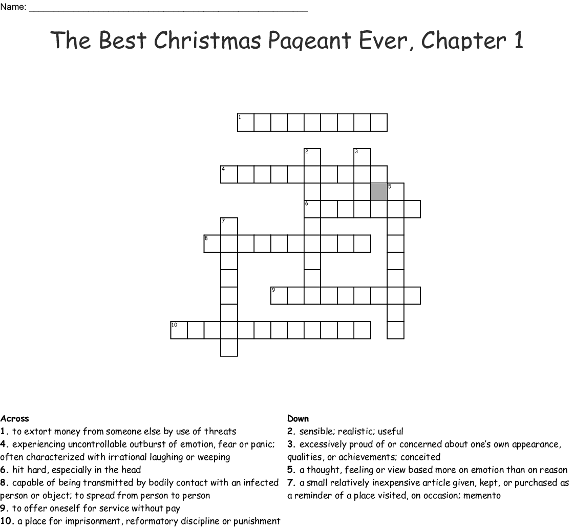 Best Christmas Pageant Ever Worksheets Free AlphabetWorksheetsFree