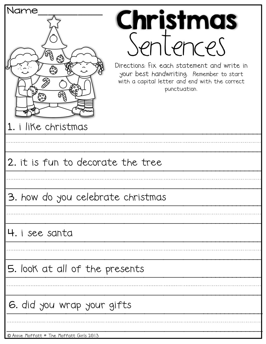 Christmas Activities For 1st And 2nd Grade