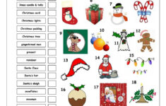 Vocabulary Matching Worksheet - Xmas | Christmas Worksheets