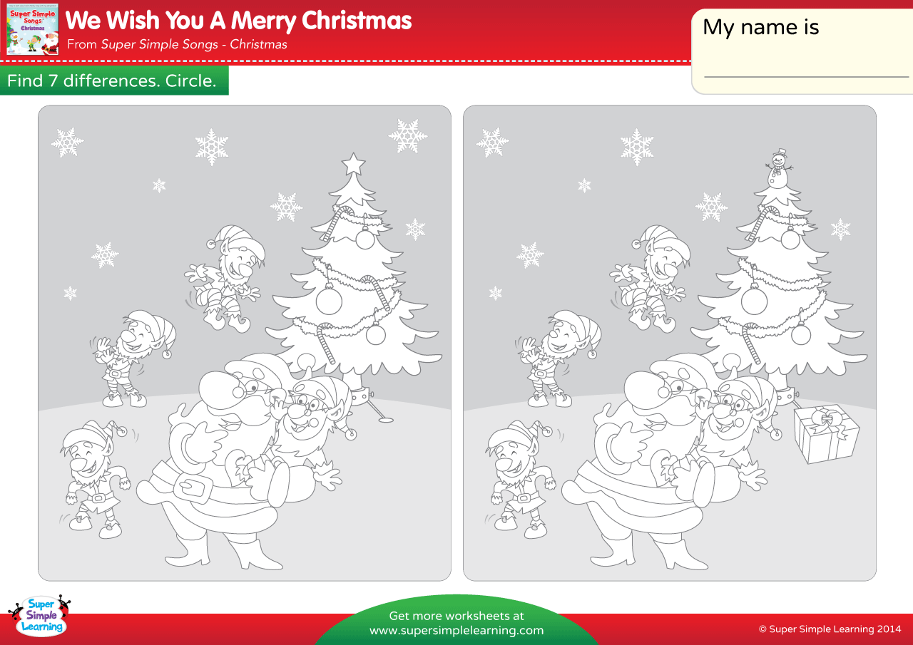 Christmas Find The Difference Worksheets AlphabetWorksheetsFree