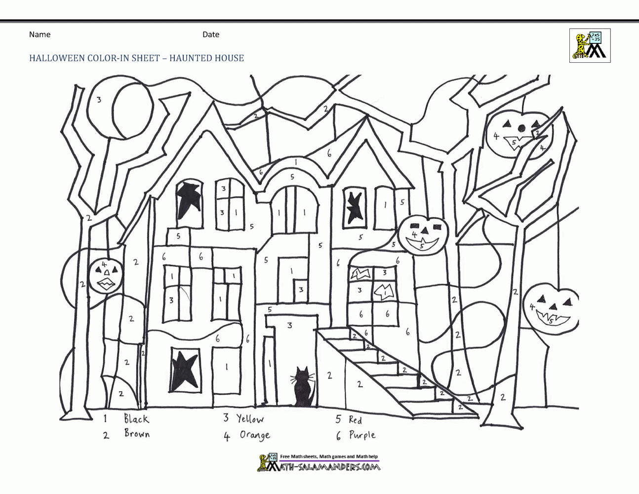 Free Color By Number Addition Halloween Worksheets AlphabetWorksheetsFree