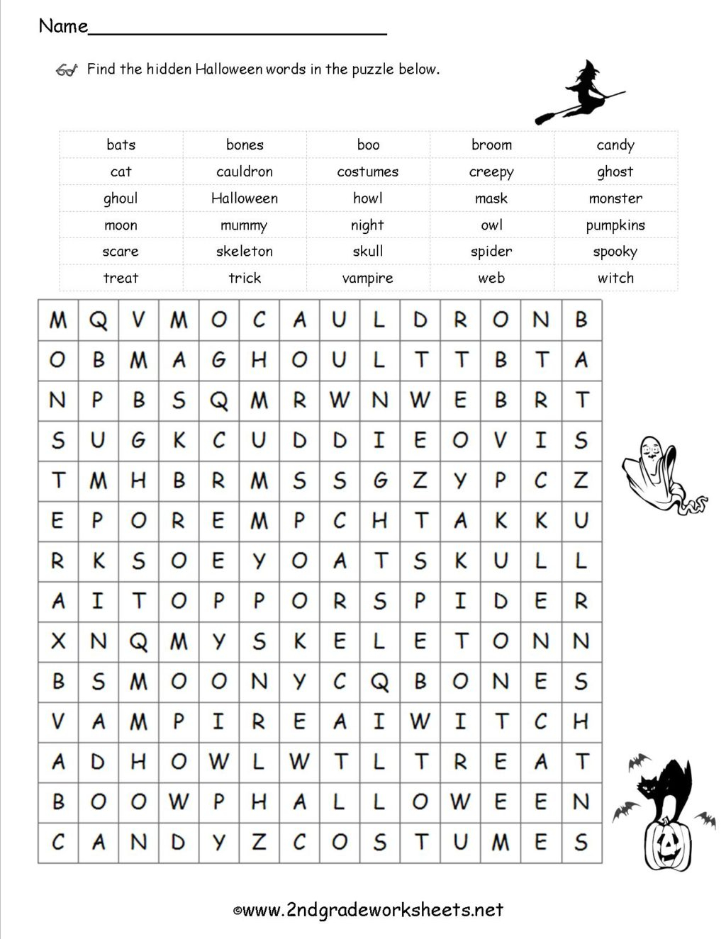 Halloween Language Arts Worksheets Middle School 