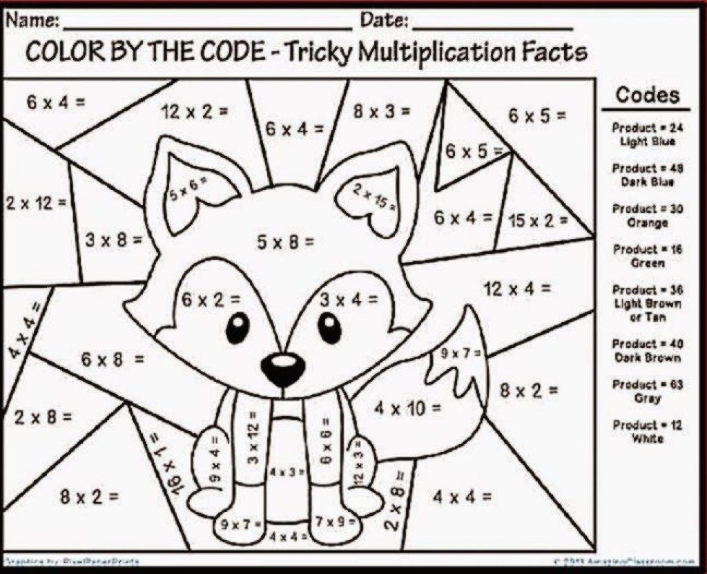  Halloween Math Multiplication Coloring Worksheets For 4th Grade AlphabetWorksheetsFree