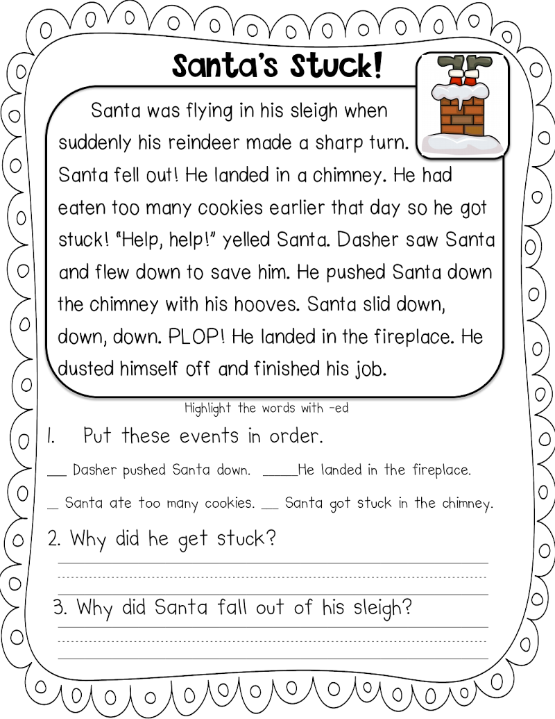 2nd Grade Christmas Reading Comprehension Worksheets 