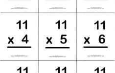 11's, 11 X Multiplication Fact Flash Cards Front | Flash