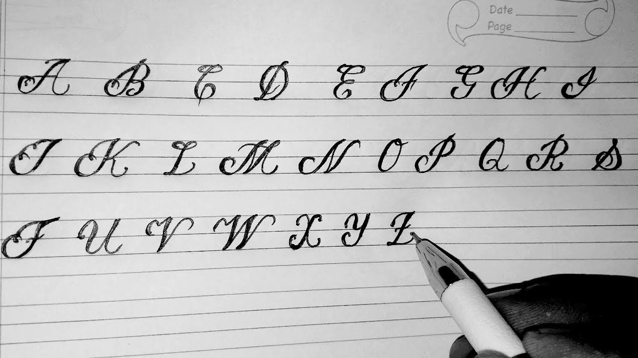 Cursive Alphabet In Capital Letter AlphabetWorksheetsFree