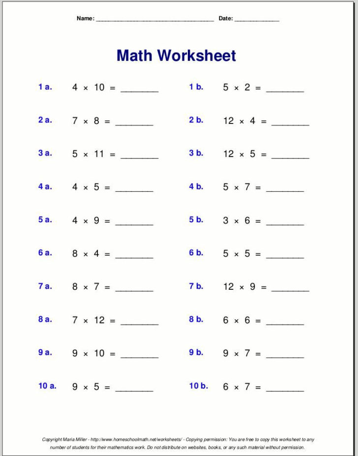 Easy Multiplication Worksheets With Pictures | 4Th Grade ...