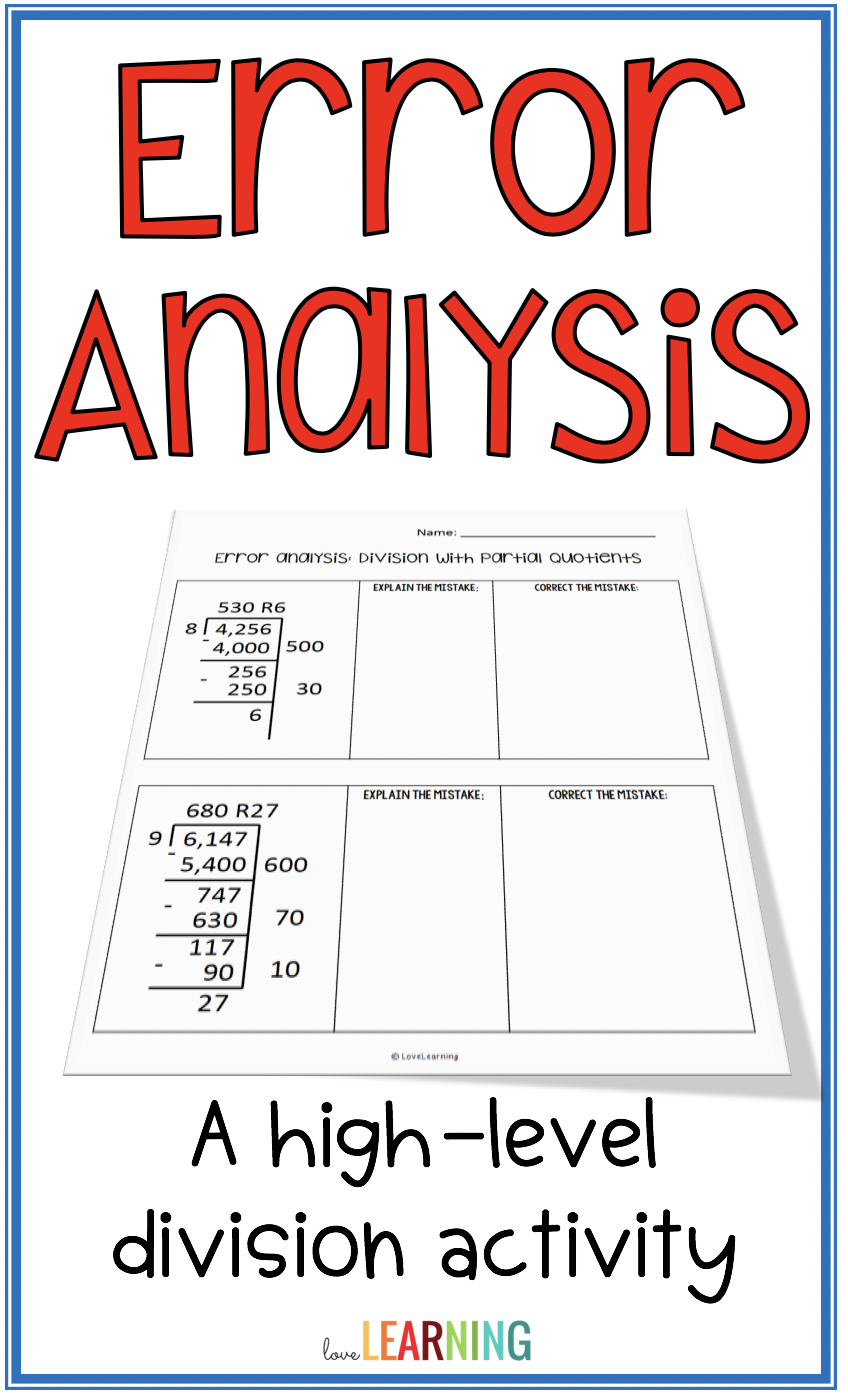 Error Analysis: Division With Partial Quotients | Error