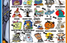 Halloween- Picture Dictionary (B&amp;w Version Included) - Esl