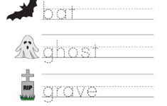 Kindergarten Halloween Spelling Worksheet Printable