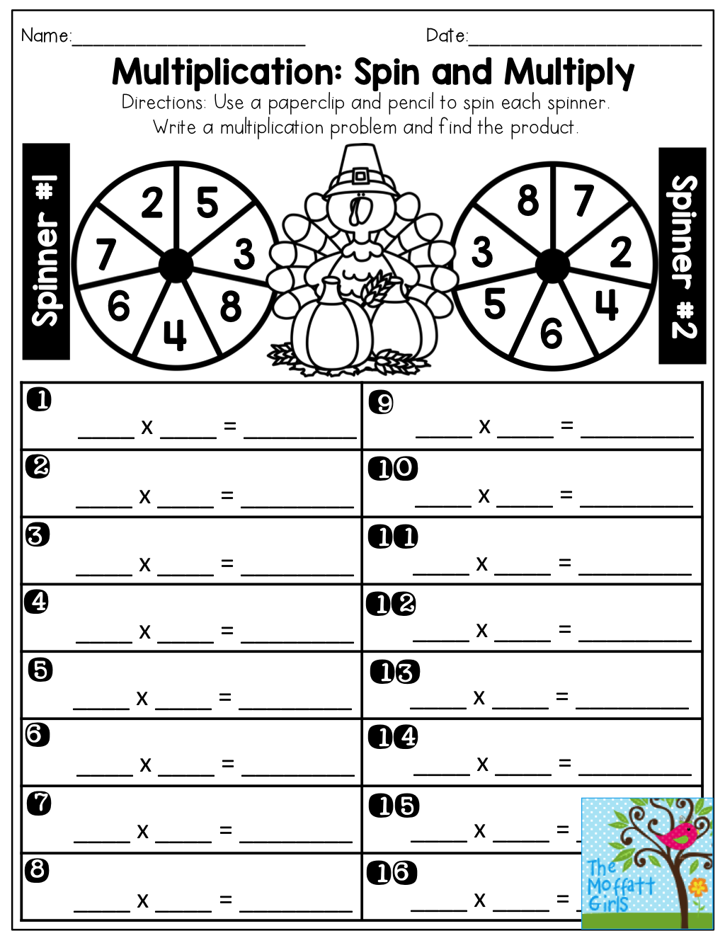 Multiplication: Spin And Multiply 2-8. So Much Fun When You