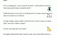 Multiplication Word Problem Area 2Nd Grade