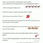 Multiplication Word Problem Area 2Nd Grade