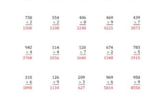 Multiplying Digitnumbers Multiplication Worksheets No