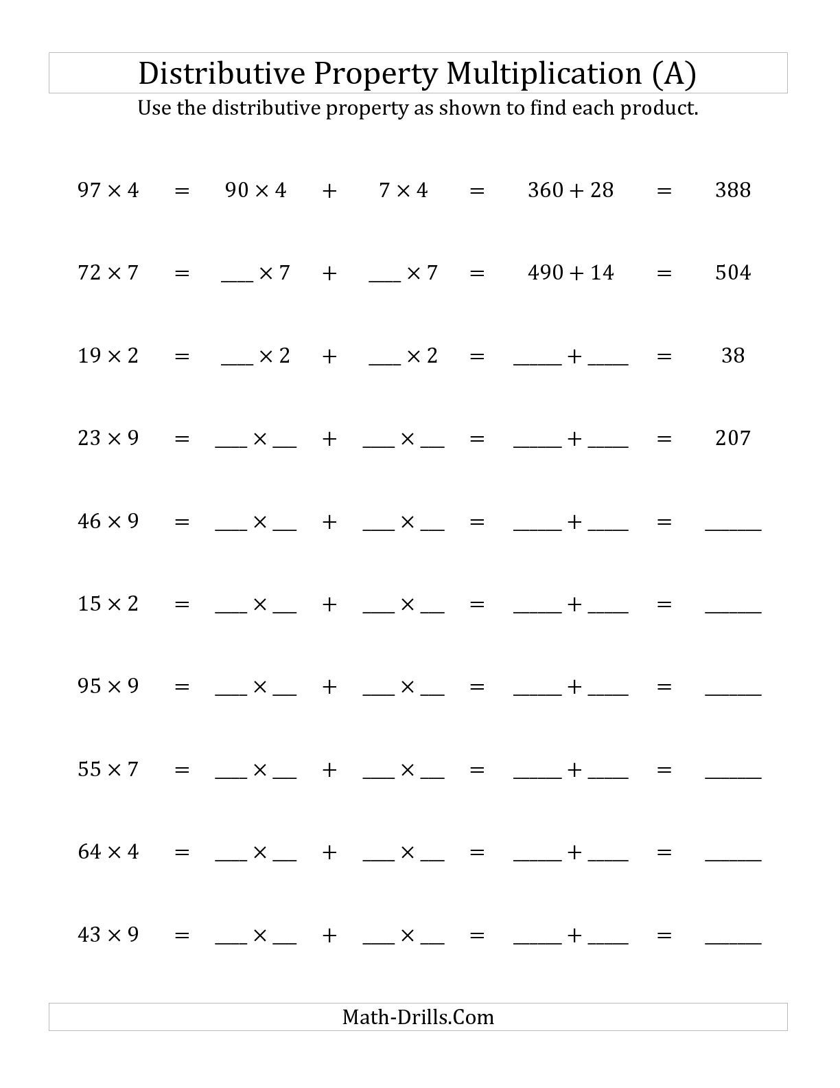 distributive-law-of-multiplication-ks2-worksheets