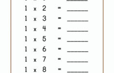 Kids Page Printable 1 X Times Table Worksheets For Free