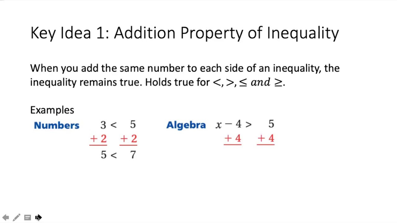 Section 7 6 Solving Inequalities Using Addition Or 