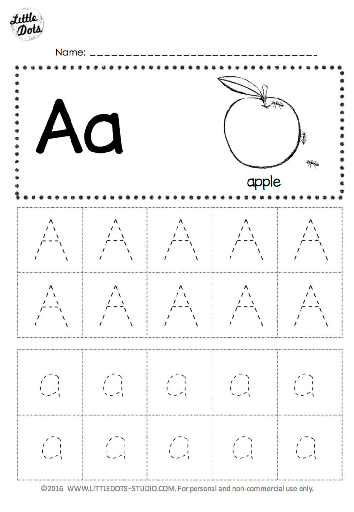 Free Letter A Tracing Worksheets | AlphabetWorksheetsFree.com