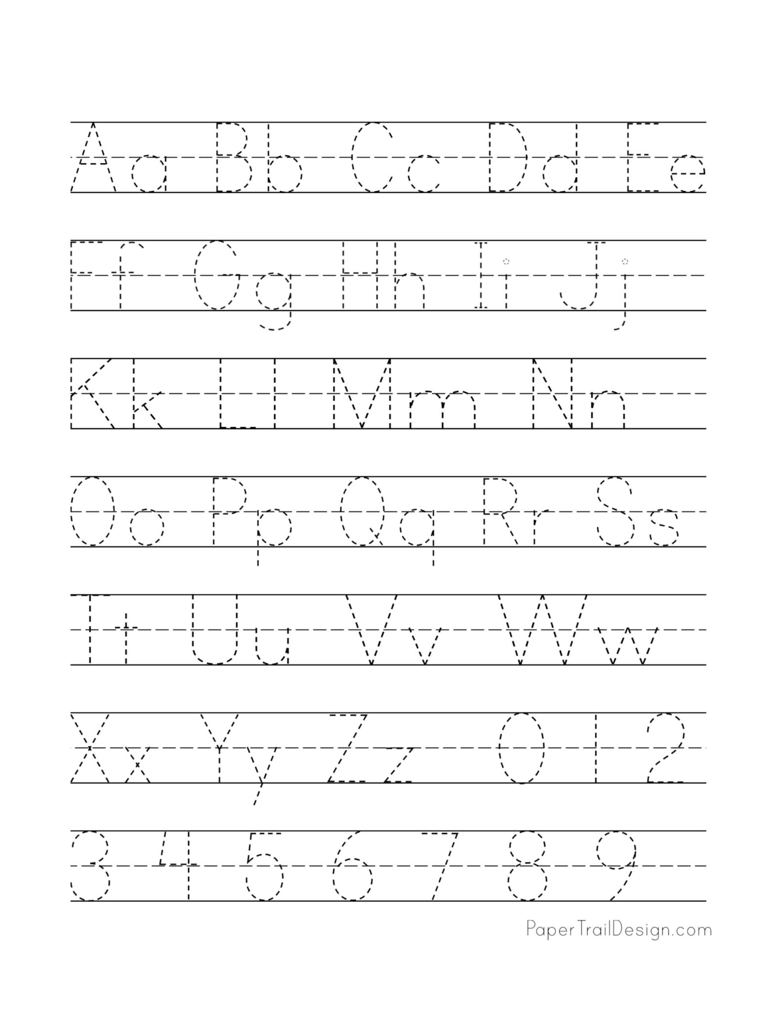 free printable alphabet handwriting practice sheets