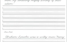 Free Printable Cursive Worksheets For 4th Grade