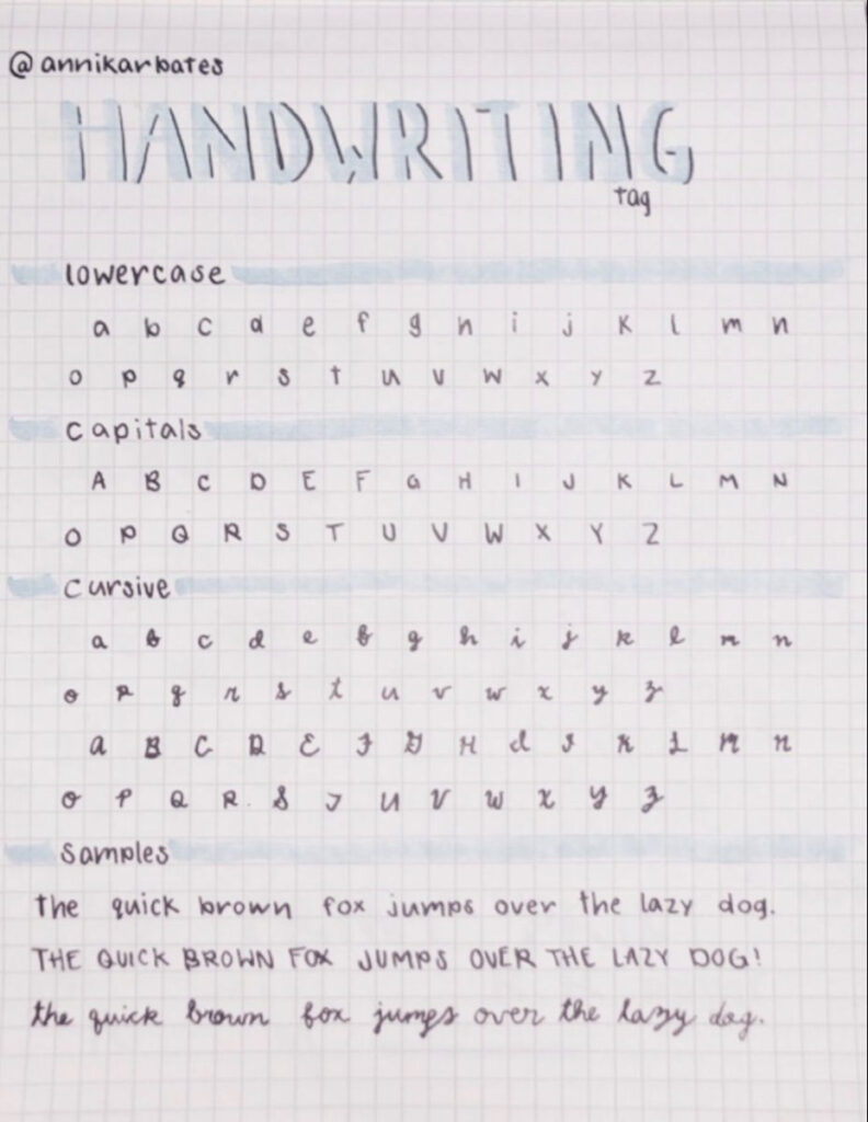 Handwriting Inspiration Handwriting Template