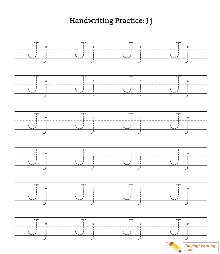 Letter J Handwriting Worksheets | AlphabetWorksheetsFree.com