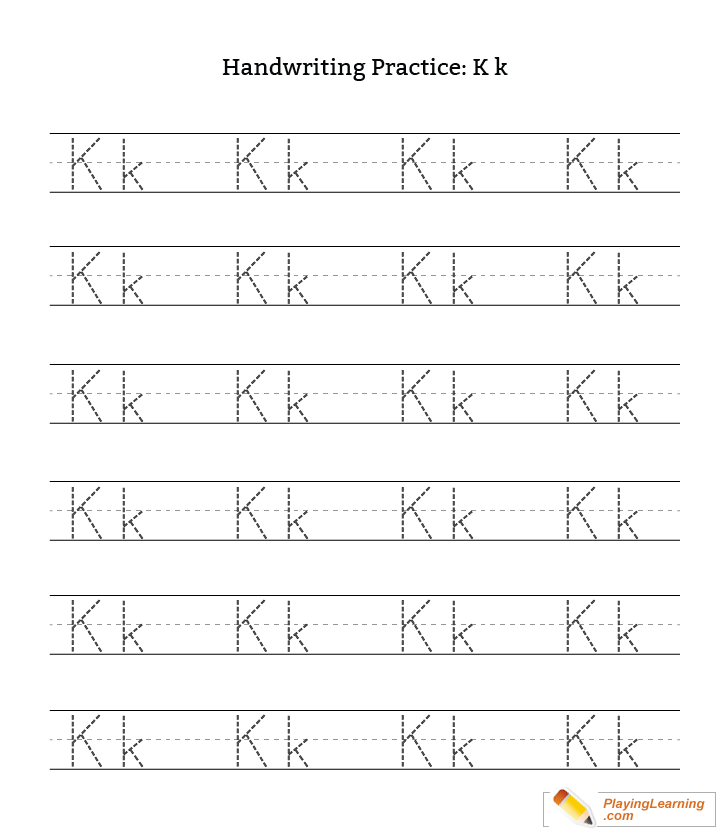 Letter K Handwriting Worksheets | AlphabetWorksheetsFree.com