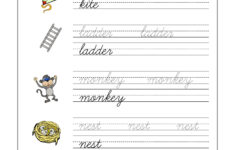 Kindergarten Cursive Handwriting Worksheet 3