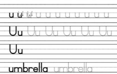 Letter u handwriting worksheets for preschool to first