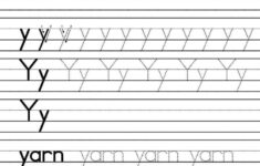 Letter y handwriting worksheets for preschool to first