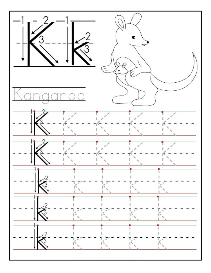 printable letter k tracing worksheets for kindergarten