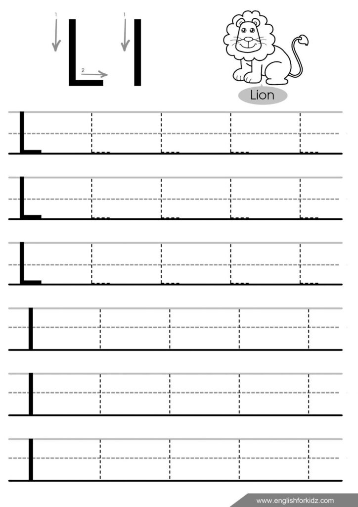 Printable Letter L Tracing Worksheets For Preschool Free