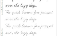 Quick Brown Fox Cursive Writing Practice Worksheet ...