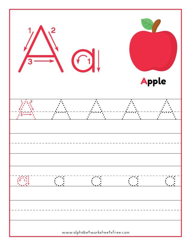 Tracing Letter A Worksheets AlphabetWorksheetsFree