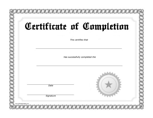 Free Printable Certificates Of Completion | AlphabetWorksheetsFree.com