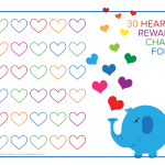 Cutest Elephant And Rainbow Hearts Reward Chart Free