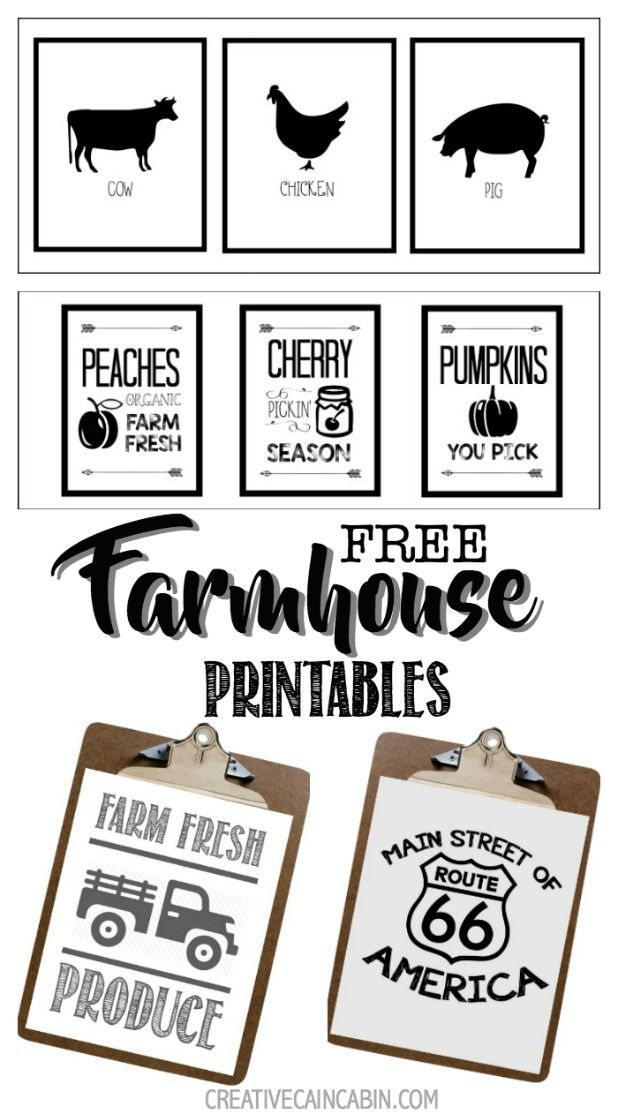 Farmhouse Farm Animal Printables Farmhouse Baskets 