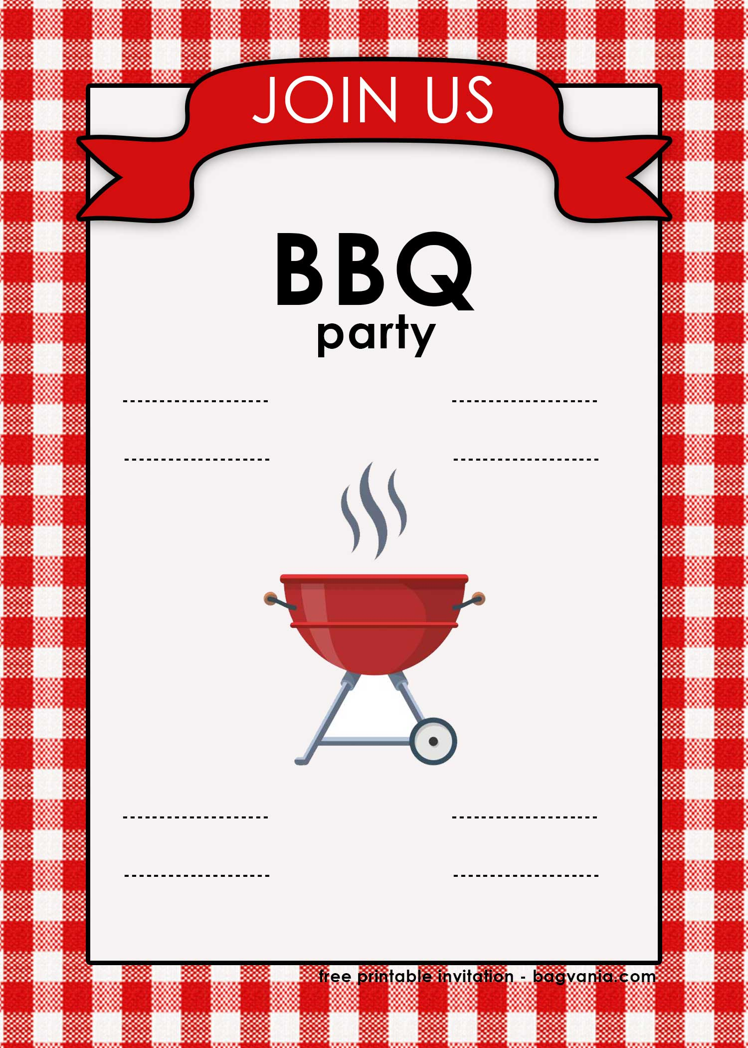 FREE Printable BBQ Invitation Template For Your Parties 
