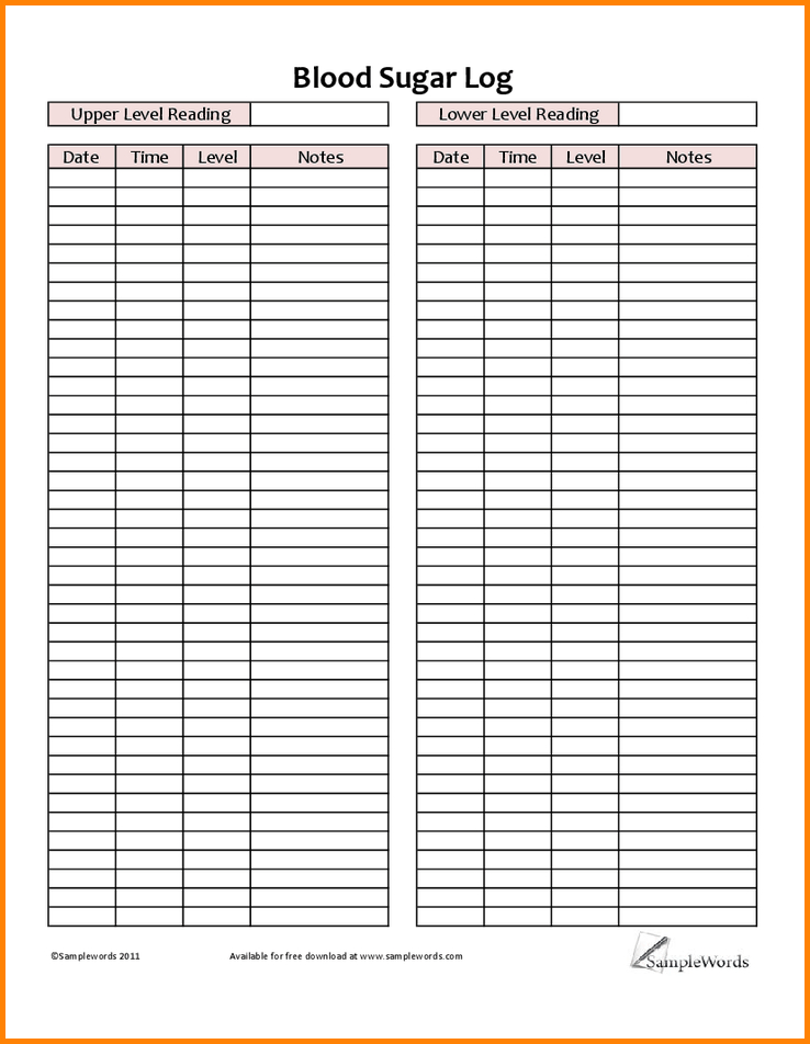 Free Printable Blood Sugar Log Sheet Shop Fresh