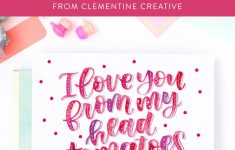 Free Printable Hand Lettered Valentine s Day Card With