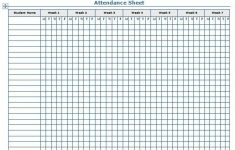 Printable Attendance Sheet Excel Attendance Sheet