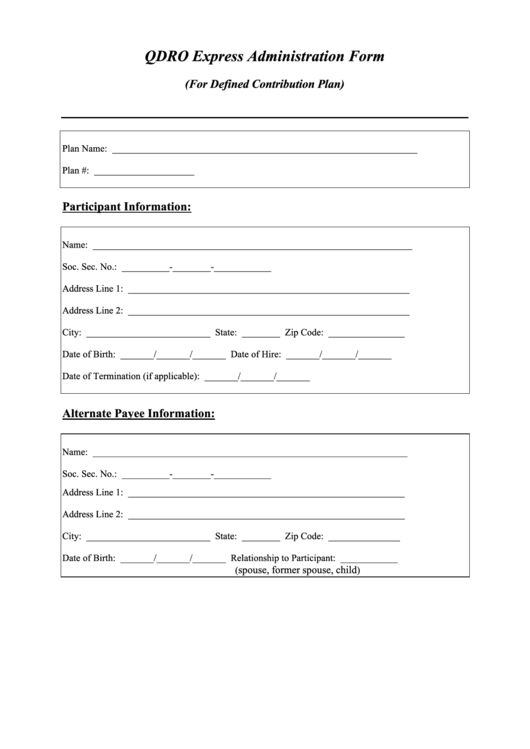 Top 10 Qdro Form Templates Free To Download In PDF Format