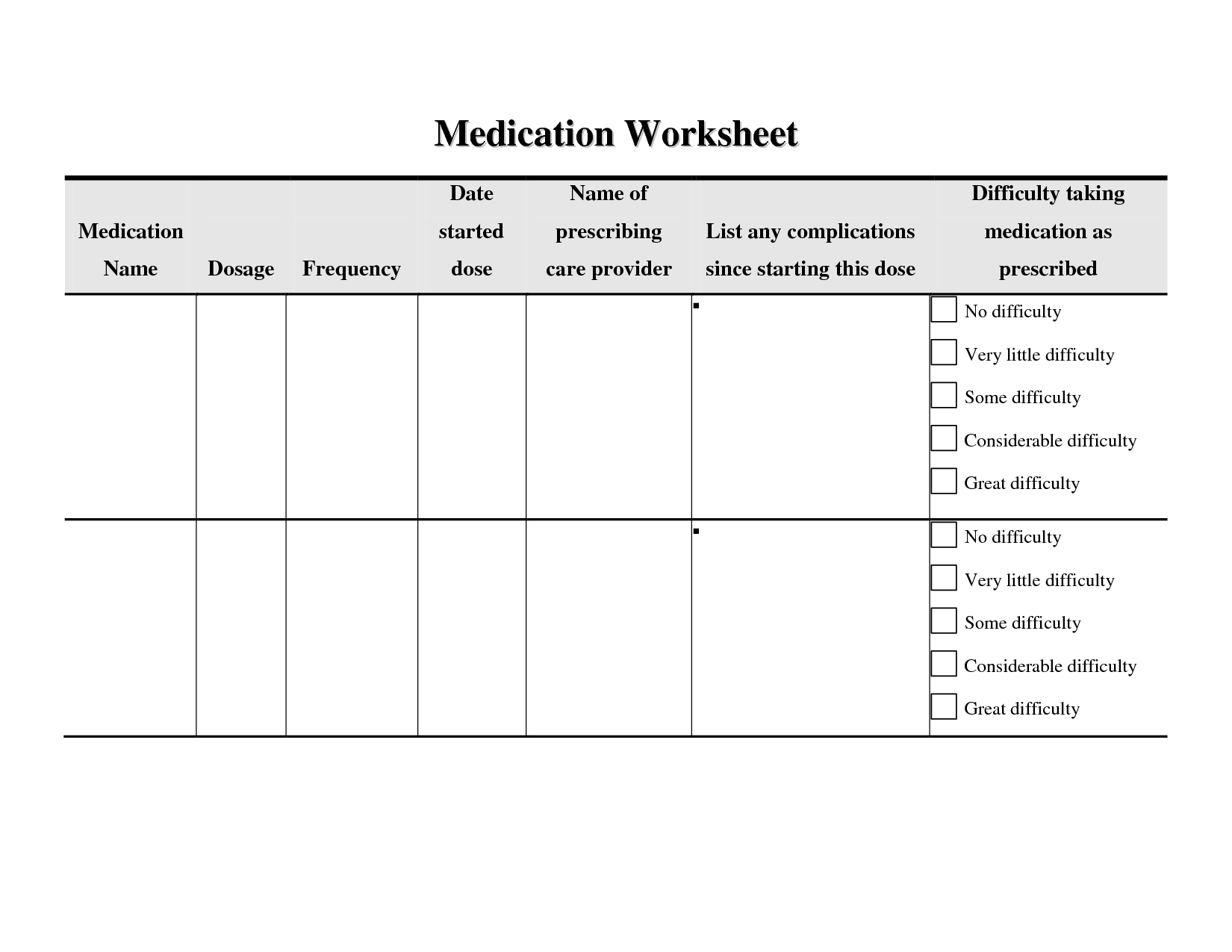 12 Best Images Of Medication Compliance Worksheet 